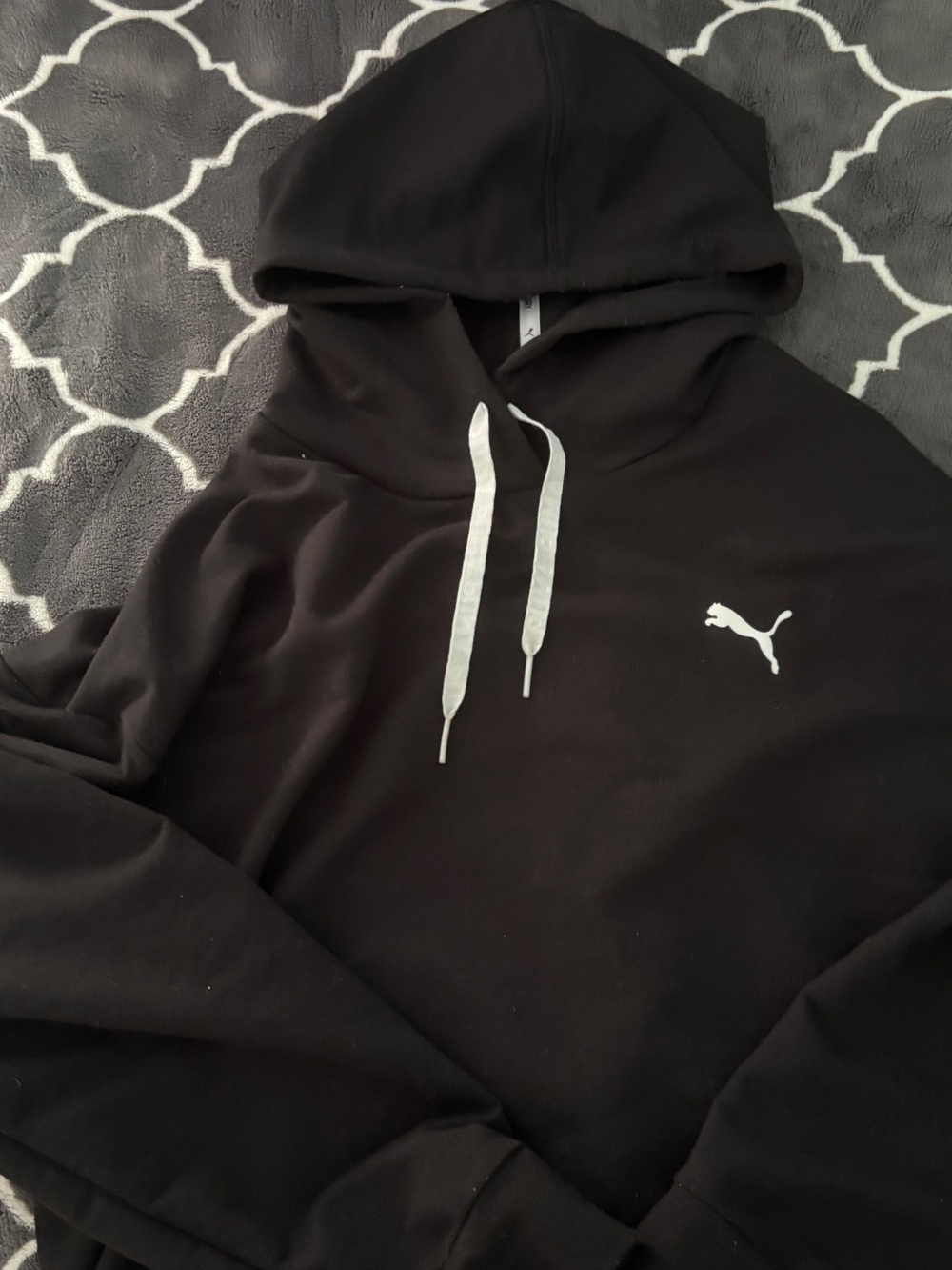 Puma Black Hoodie with White Logo